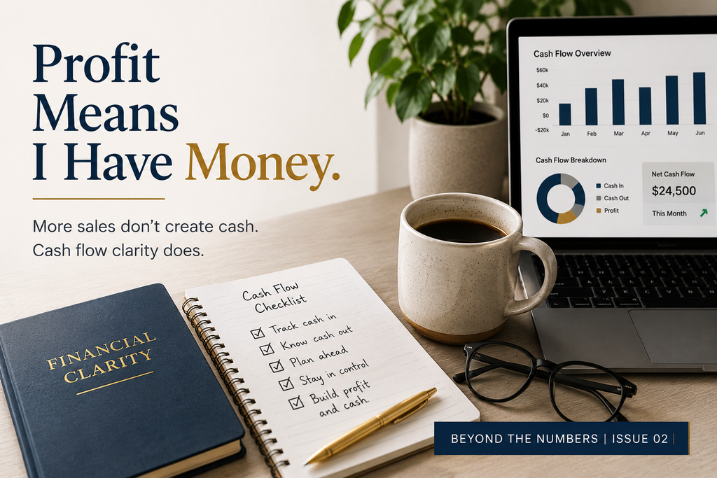 Profit vs cash flow for small business owners explained by Beyond Profit Coaching.